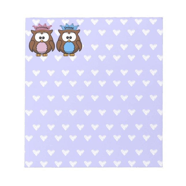 twin owl princess & prince notepad (Front)
