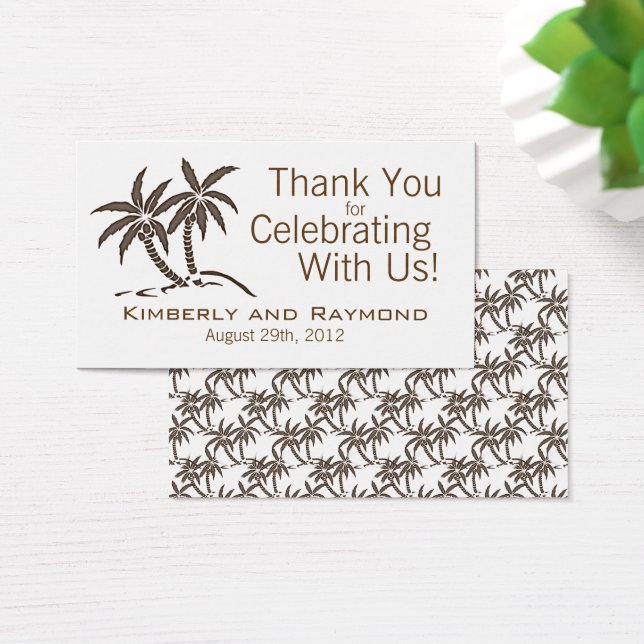 Twin Palm Trees Wedding Favour Tags (Desk)