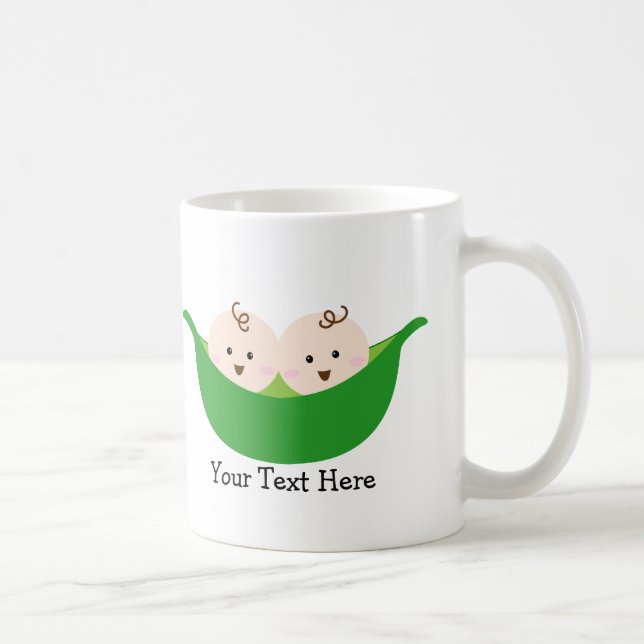 Twin Pea Pods (customisable) Coffee Mug (Right)