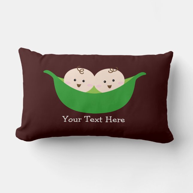 Twin Pea Pods (customisable) Lumbar Cushion (Front)