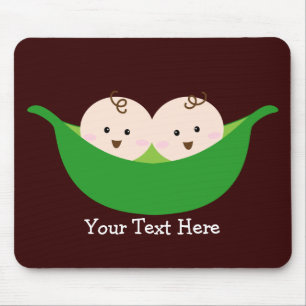 Twin Pea Pods (customisable) Mouse Pad