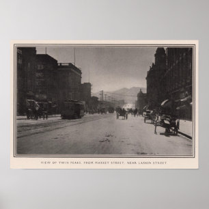 Twin Peaks, from Market St near Larkin St Poster