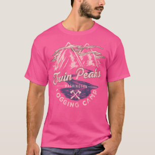 Twin Peaks Logging Camp Distressed Mountain Logo T-Shirt