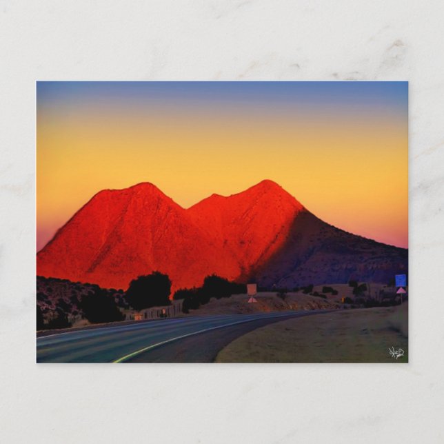 Twin Peaks or Sister Peaks, Alpine, TX Postcard (Front)