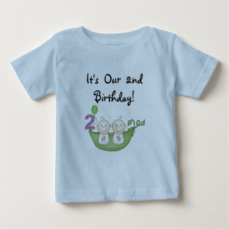 Twin Peas in a Pod 2nd Birthday T-shirts and Gifts