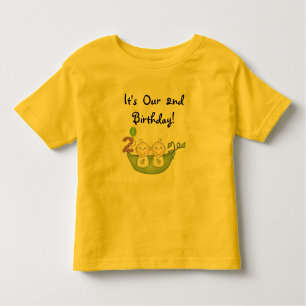 Twin Peas in a Pod 2nd Birthday T-shirts and Gifts