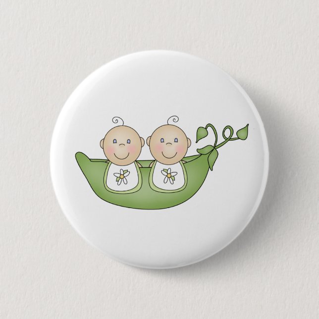 Twin Peas in a Pod 6 Cm Round Badge (Front)