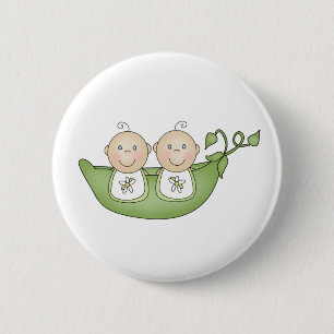 Twin Peas in a Pod 6 Cm Round Badge