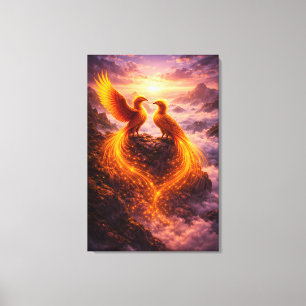 Twin Phoenixes of Eternal Light Canvas Print