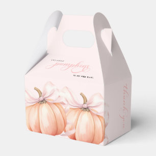 TWIN Pink Bow Pumpkin Baby Shower Favor Box