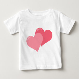 Twin Pink Hearts Baby T-Shirt