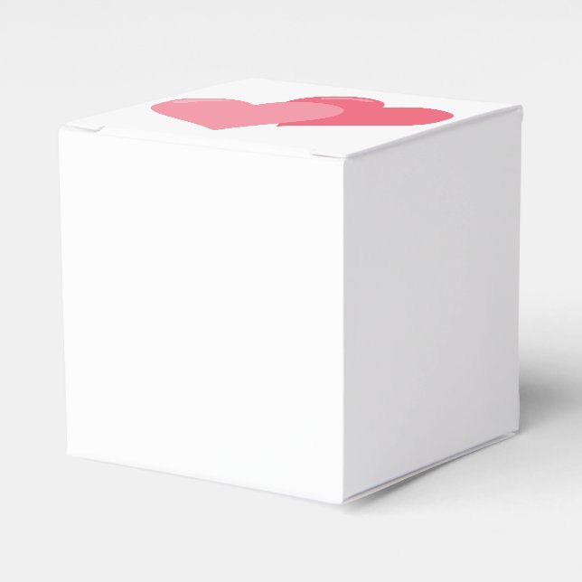 Twin Pink Hearts Favour Box (Front Side)