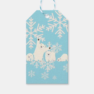 Twin Polar Bears Baby Shower  Gift Tags