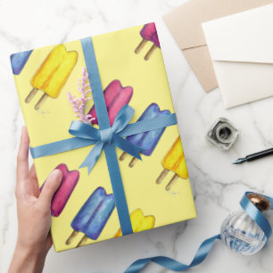 Twin Pops Popsicles Ice Lolly Lollies Summertime Wrapping Paper