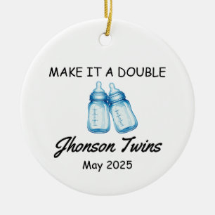 Twin Pregnancy Announcement Ornament