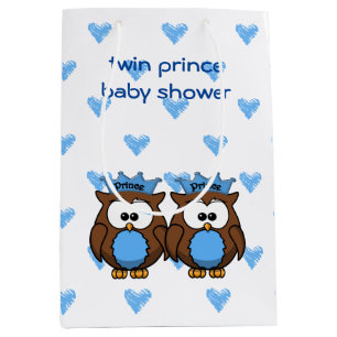 twin prince owl baby shower gift bag