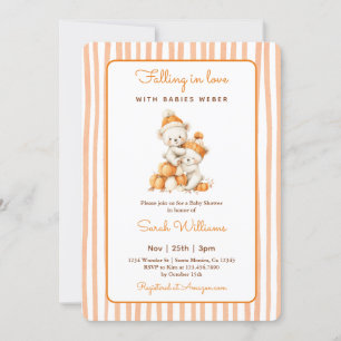 Twin Pumpkin Baby Shower Invitation