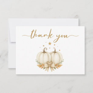 Twin Pumpkin Baby Shower Thank You Card