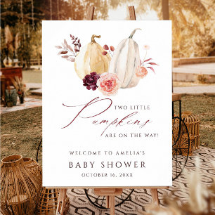 Twin Pumpkins Fall Baby Shower Welcome Sign