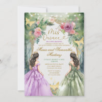 Twin Purple and Green Royal Princess Mis Quince