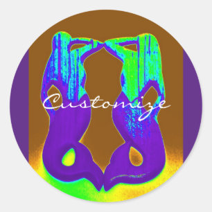 twin purple mermaids classic round sticker