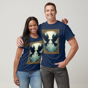 Twin Ravens Pact Beneath the Moon T-Shirt