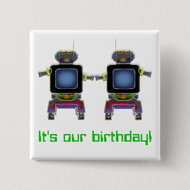 Twin Robots Button text can be removed or replaced (Front)