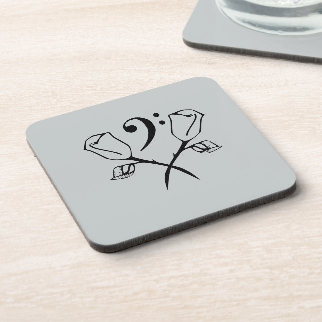 Twin Rose with a Bass Clef Coaster (Left Side)