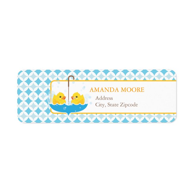 Twin Rubber Duckies Address Label (Front)