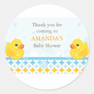 Twin Rubber Duckies Baby Shower Favour Sticker