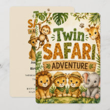 Twin Safari Adventures Boys Birthday Party