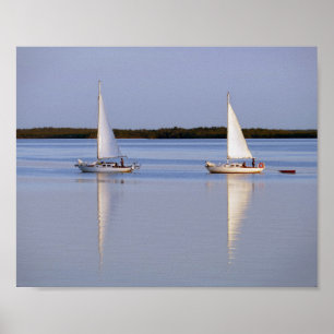 Twin Sailboats Morning Sale 8x10 Poster