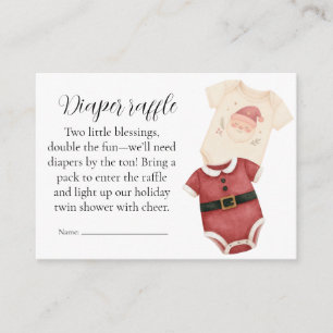 Twin Santa Babies Diaper Raffle Card