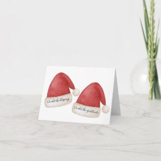Twin Santa Babies Thank You Card