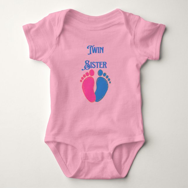 Twin sister baby bodysuit (Front)
