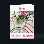 ***TWIN SISTER BIRTHDAY*** BIKE AND FLOWERS CARD<br><div class="desc">ALWAYS LOVED THIS PHOTO AND HOPE YOU LIKE IT AS WELL TO WISH YOUR ***TWIN SISTER*** A BIRTHDAY THAT MAKES HER AS "HAPPY AS YOU ARE TO BE HER SISTER" EVERYDAY-ON HER VERY SPECIAL DAY!!!!</div>