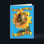 Twin Sister Birthday Card with fairy Cutie Pie<br><div class="desc">Twin Sister Birthday Card with fairy Cutie Pie</div>