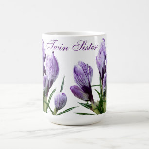 Twin sister gemini purple flowers by Berglind Coffee Mug