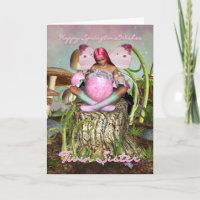 Twin Sister - Springtime Fairy Easter Card - Fairy