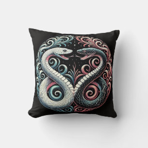 🐍 Twin Snake Art For Modern Gothic Decor 🐍 Cushion