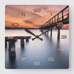 Twin Spits Square Wall Clock
