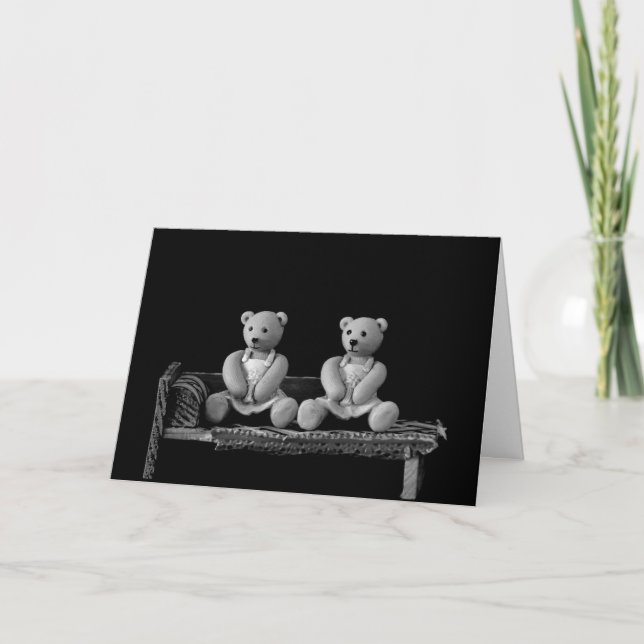 Twin Teddy Bears Birthday Card (Front)