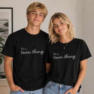Twin Thing Black Modern Matching Twintuition T-Shirt
