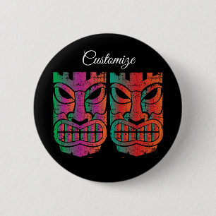 Twin Tiki Sculpture Thunder_Cove 6 Cm Round Badge