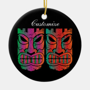 Twin Tiki Sculpture Thunder_Cove Ceramic Tree Decoration