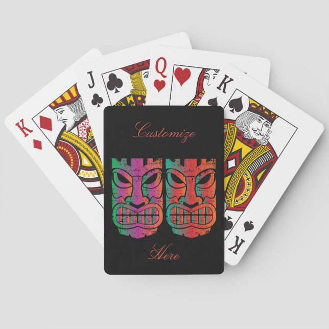 Twin Tiki Sculpture Thunder_Cove Playing Cards (Back)