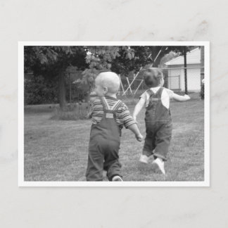 Twin Toddlers at Play Postcard