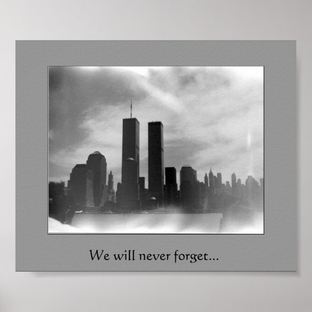 Twin Towers - Black & white Poster (Front)