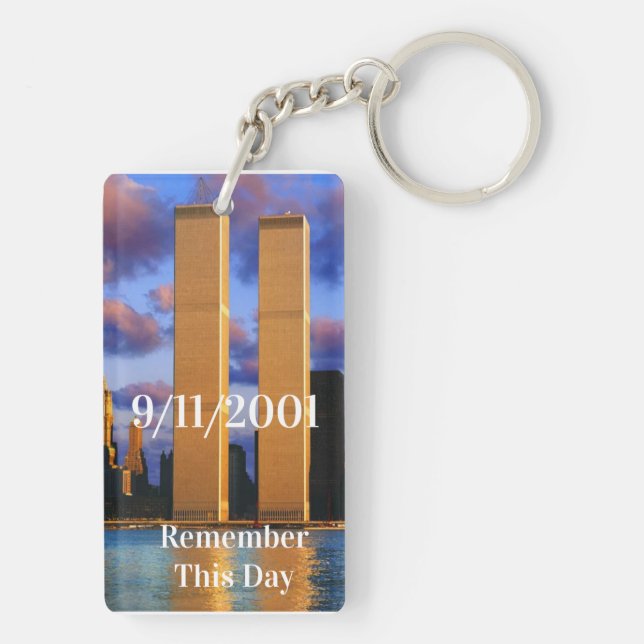 Twin Towers Memorial Keychain (Back)