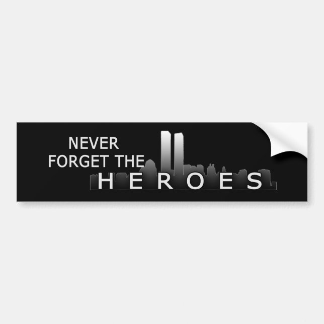 Twin Towers Never Forget Bumper Sticker (Front)